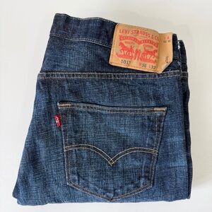 Levi’s Men’s 501 Button Fly Jeans Dark Blue 36x32